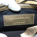 BURBERRY Shoulder Bag Leather Gold Auth INZ018A-11