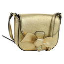 BURBERRY Shoulder Bag Leather Gold Auth INZ018A-1