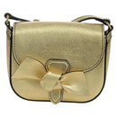 BURBERRY Shoulder Bag Leather Gold Auth INZ018A-13