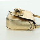 BURBERRY Shoulder Bag Leather Gold Auth INZ018A-4