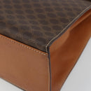 CELINE Macadam Canvas Hand Bag PVC Leather Brown Gold Auth INZ019-14