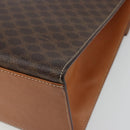 CELINE Macadam Canvas Hand Bag PVC Leather Brown Gold Auth INZ019-16