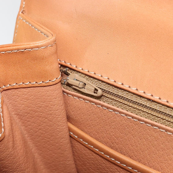 CELINE Macadam Canvas Hand Bag PVC Leather Brown Gold Auth INZ019