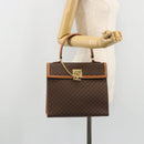 CELINE Macadam Canvas Hand Bag PVC Leather Brown Gold Auth INZ019-24