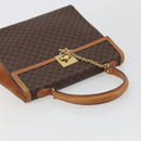 CELINE Macadam Canvas Hand Bag PVC Leather Brown Gold Auth INZ019-6