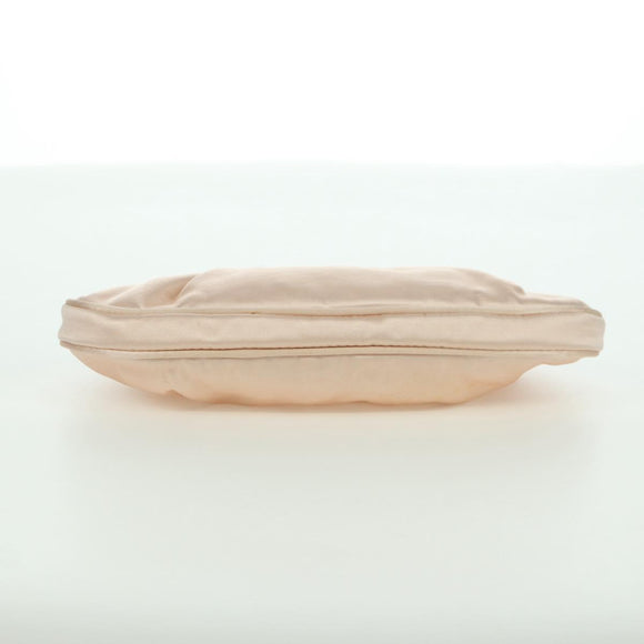 Salvatore Ferragamo Gancini Jeweled handle Pouch Satin Pink Auth INZ020A