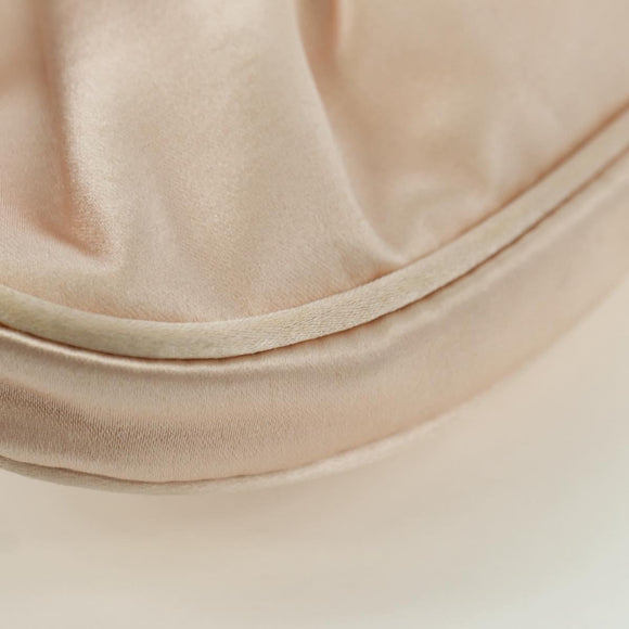 Salvatore Ferragamo Gancini Jeweled handle Pouch Satin Pink Auth INZ020A