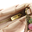 Salvatore Ferragamo Gancini Jeweled handle Pouch Satin Pink Auth INZ020A-18