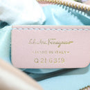Salvatore Ferragamo Gancini Jeweled handle Pouch Satin Pink Auth INZ020A-12