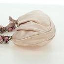 Salvatore Ferragamo Gancini Jeweled handle Pouch Satin Pink Auth INZ020A-3