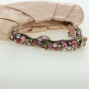 Salvatore Ferragamo Gancini Jeweled handle Pouch Satin Pink Auth INZ020A-7