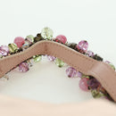 Salvatore Ferragamo Gancini Jeweled handle Pouch Satin Pink Auth INZ020A-9