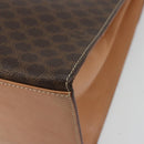 CELINE Macadam Canvas Handtasche PVC Leder Braun Gold Auth INZ026A-15