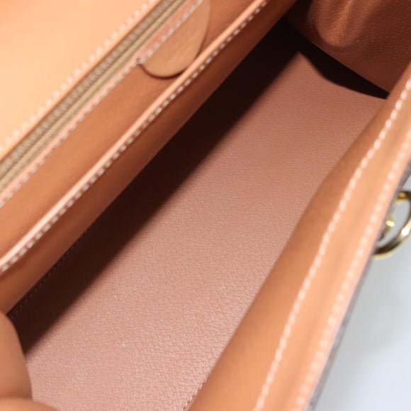 CELINE Macadam Canvas Handtasche PVC Leder Braun Gold Auth INZ026A