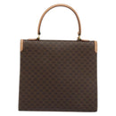 CELINE Macadam Canvas Handtasche PVC Leder Braun Gold Auth INZ026A-2
