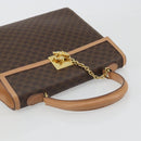 CELINE Macadam Canvas Handtasche PVC Leder Braun Gold Auth INZ026A-6
