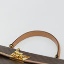 CELINE Macadam Canvas Handtasche PVC Leder Braun Gold Auth INZ026A-8