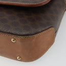 CELINE Macadam Canvas Shoulder Bag PVC Leather Brown Gold Auth INZ030-15