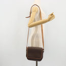 CELINE Macadam Canvas Shoulder Bag PVC Leather Brown Gold Auth INZ030-25