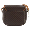 CELINE Macadam Canvas Shoulder Bag PVC Leather Brown Gold Auth INZ030-2