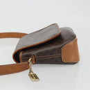 CELINE Macadam Canvas Shoulder Bag PVC Leather Brown Gold Auth INZ030-4