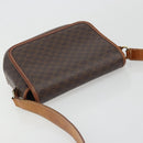 CELINE Macadam Canvas Shoulder Bag PVC Leather Brown Gold Auth INZ030-6