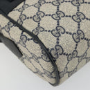 GUCCI GG Supreme Sherry Line Bag PVC Navy Gold Red 98 02 005 Auth INZ032-14