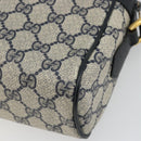 GUCCI GG Supreme Sherry Line Bag PVC Navy Gold Red 98 02 005 Auth INZ032-15