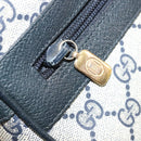 GUCCI GG Supreme Sherry Line Bag PVC Navy Gold Red 98 02 005 Auth INZ032-22