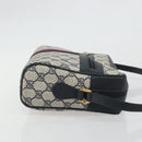 GUCCI GG Supreme Sherry Line Bag PVC Navy Gold Red 98 02 005 Auth INZ032-3