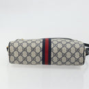 GUCCI GG Supreme Sherry Line Bag PVC Navy Gold Red 98 02 005 Auth INZ032-5