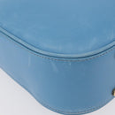CELINE Shoulder Bag Leather Light Blue Gold Auth INZ033A-9