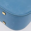 CELINE Shoulder Bag Leather Light Blue Gold Auth INZ033A-14