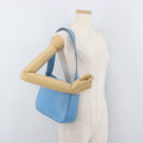 CELINE Shoulder Bag Leather Light Blue Gold Auth INZ033A-22