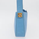 CELINE Shoulder Bag Leather Light Blue Gold Auth INZ033A-4