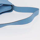 CELINE Shoulder Bag Leather Light Blue Gold Auth INZ033A-7
