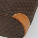 CELINE Macadam Canvas Tote Bag PVC Leather Brown Gold Auth INZ034A-14