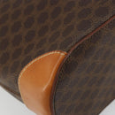 CELINE Macadam Canvas Tote Bag PVC Leather Brown Gold Auth INZ034A-9