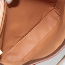 CELINE Macadam Canvas Tote Bag PVC Leather Brown Gold Auth INZ034A-10