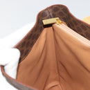 CELINE Macadam Canvas Tote Bag PVC Leather Brown Gold Auth INZ034A-19
