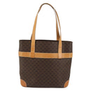 CELINE Macadam Canvas Tote Bag PVC Leather Brown Gold Auth INZ034A-2