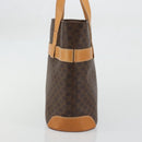 CELINE Macadam Canvas Tote Bag PVC Leather Brown Gold Auth INZ034A-3