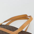 CELINE Macadam Canvas Tote Bag PVC Leather Brown Gold Auth INZ034A-8
