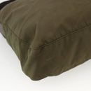 PRADA Shoulder Bag Nylon Khaki Silver Auth INZ035-17