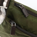 PRADA Shoulder Bag Nylon Khaki Silver Auth INZ035-19