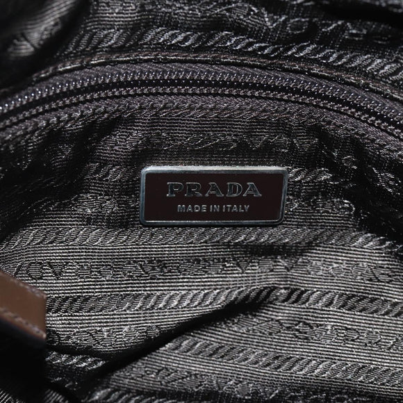 PRADA Shoulder Bag Nylon Khaki Silver Auth INZ035