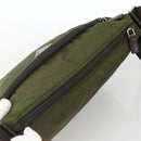 PRADA Shoulder Bag Nylon Khaki Silver Auth INZ035-6