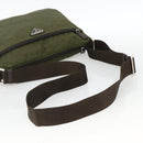 PRADA Shoulder Bag Nylon Khaki Silver Auth INZ035-7