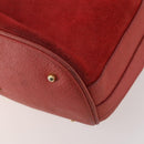 GUCCI Bamboo Shoulder Bag Suede 2way Red Gold 001 2865 1657 Auth INZ038-18