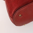 GUCCI Bamboo Shoulder Bag Suede 2way Red Gold 001 2865 1657 Auth INZ038-9